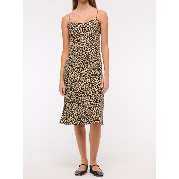 Abercrombie & Fitch The Julia Slip Midi Dress Leopard XS - Picture 1 of 11